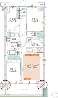 メイツ府中中河原 間取り D6t type
