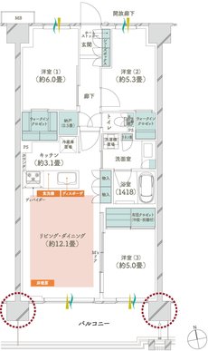 メイツ府中中河原 間取り A8 type