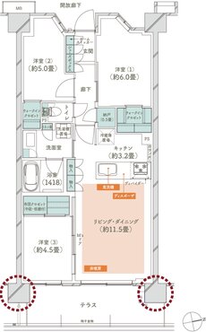 メイツ府中中河原 間取り B6t type