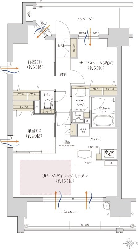 プレサンス ロジェ 城東関目 グランデイズ 間取り Aタイプ