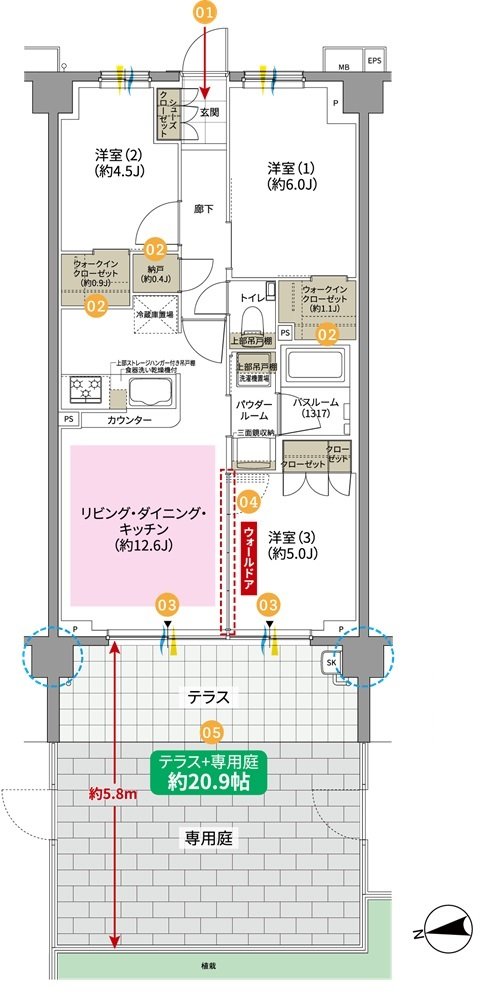 ガーラ・レジデンス松戸 間取り G1g type