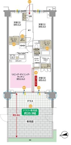 ガーラ・レジデンス松戸 間取り G1g type