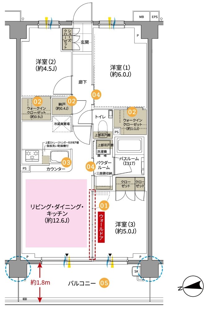 ガーラ・レジデンス松戸 間取り G1 type