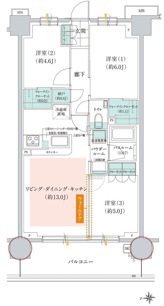ガーラ・レジデンス桜ヶ丘 間取り B2 type