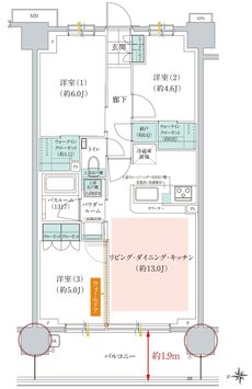ガーラ・レジデンス桜ヶ丘 間取り B1 type