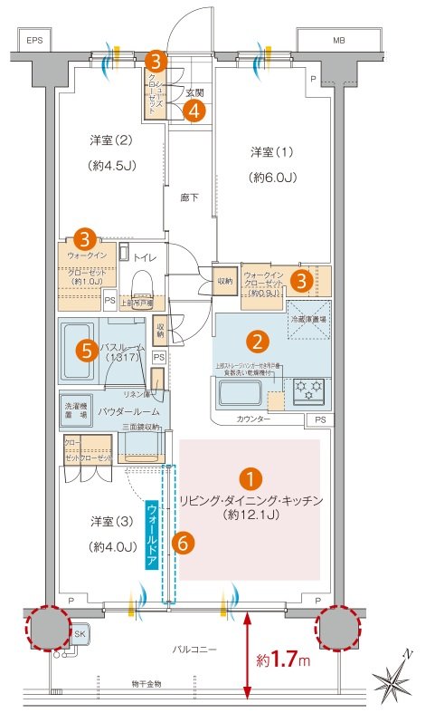 ガーラ・レジデンス横濱富岡 間取り B1 type