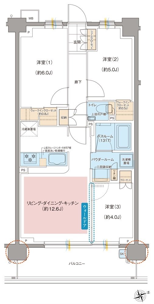 ガーラ・レジデンス梅島ベルモント公園 間取り C2 Type