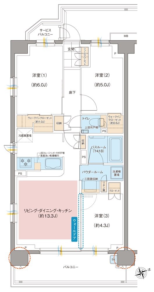 ガーラ・レジデンス梅島ベルモント公園 間取り A Type