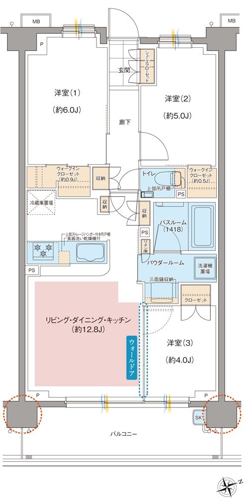 ガーラ・レジデンス梅島ベルモント公園 間取り B2 Type