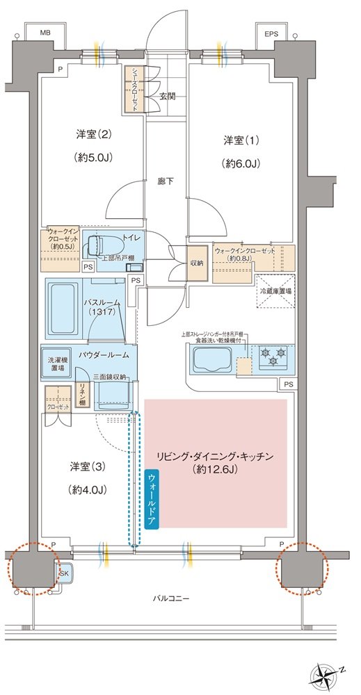 ガーラ・レジデンス梅島ベルモント公園 間取り F Type