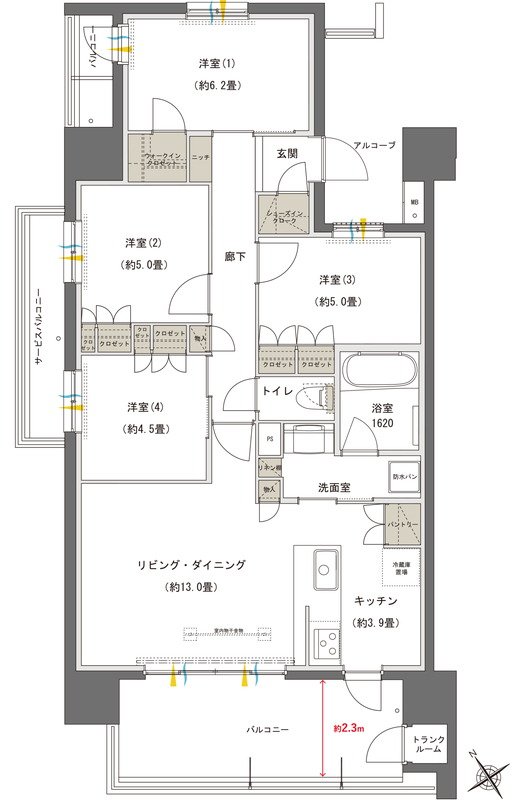 ブランシエラ国分中央 間取り A type
