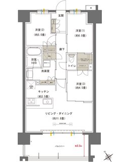 ブランシエラ国分中央 間取り E type