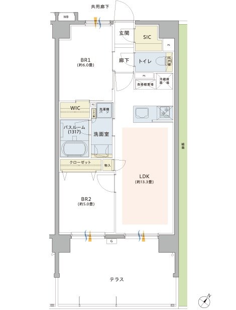 オープンレジデンシア春日公園 間取り D1タイプ