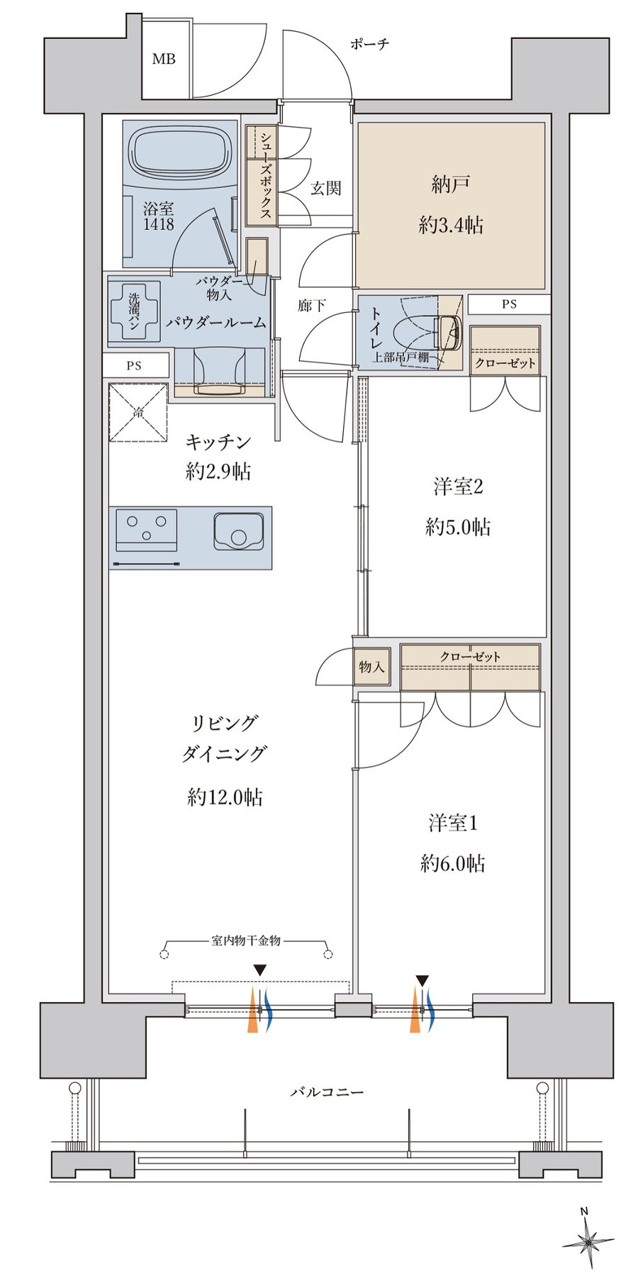 MJR鹿児島中央駅前ザ・レジデンス 間取り G type