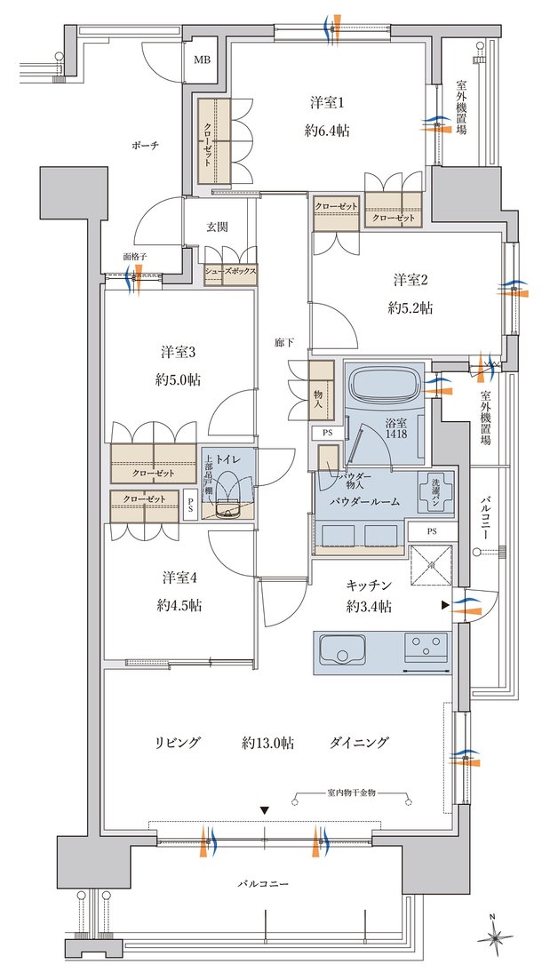 MJR鹿児島中央駅前ザ・レジデンス 間取り Ｊ type