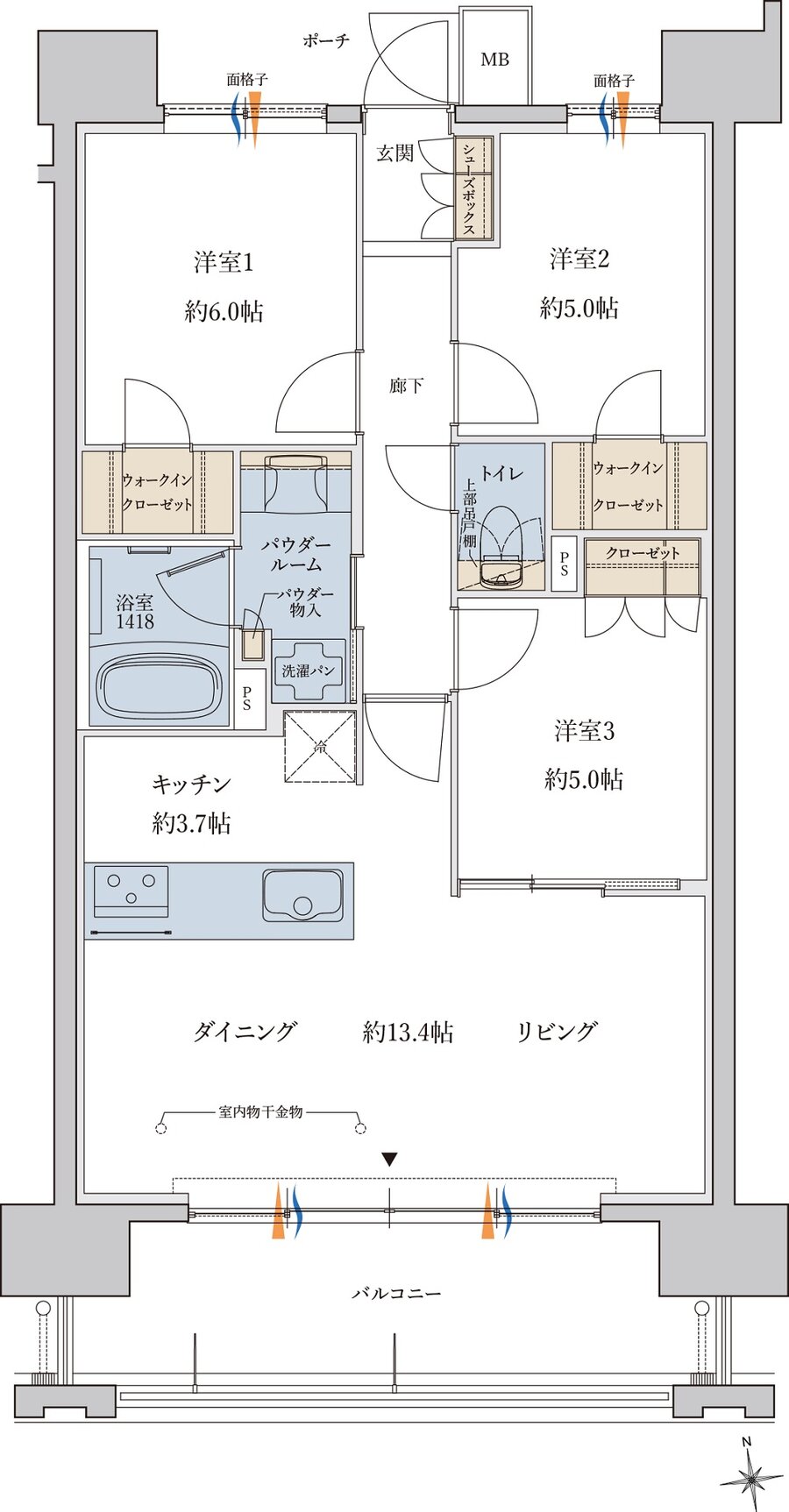 MJR鹿児島中央駅前ザ・レジデンス 間取り F type