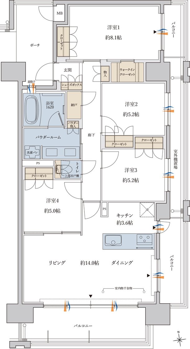 MJR鹿児島中央駅前ザ・レジデンス 間取り P type
