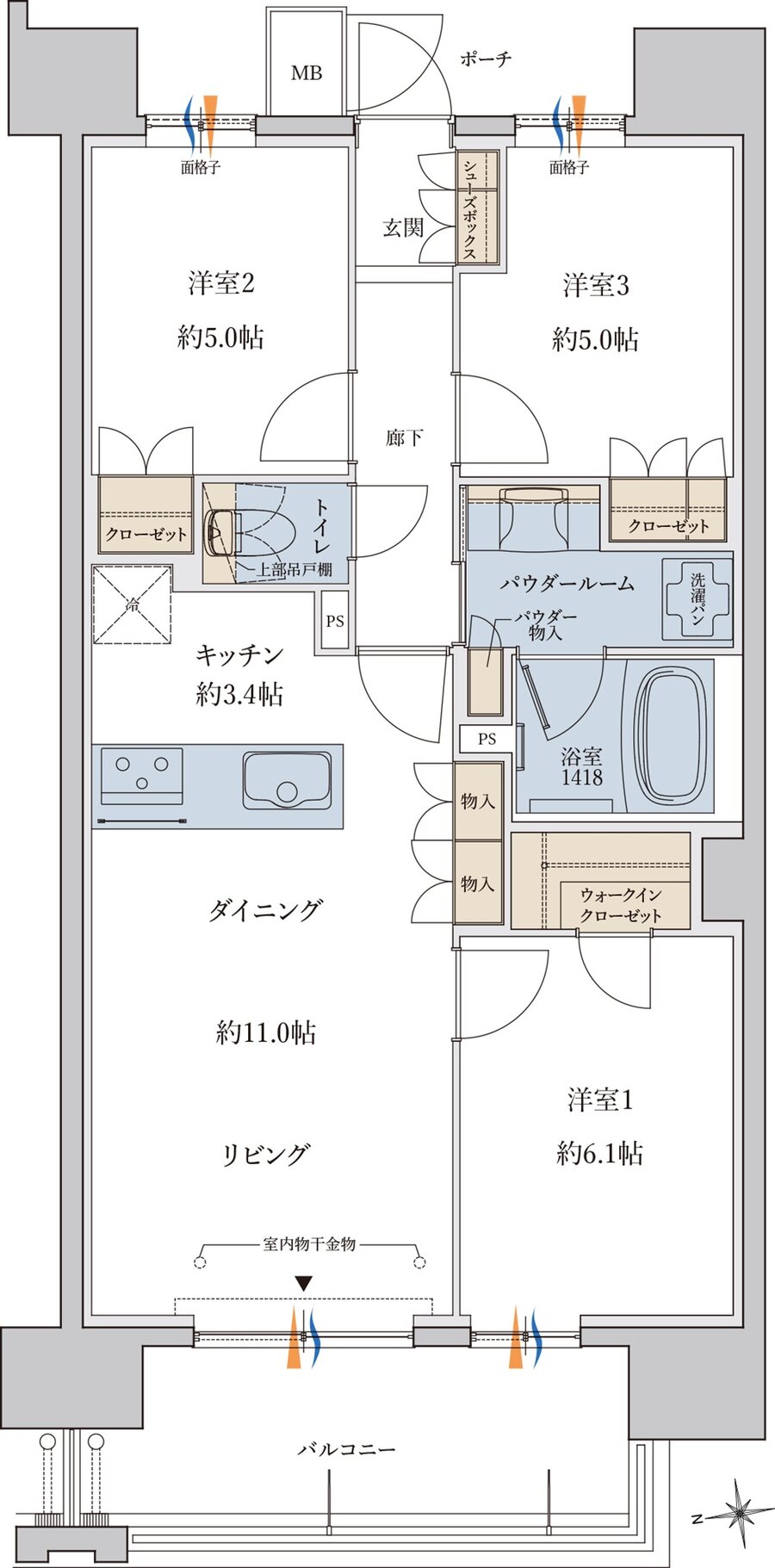 MJR鹿児島中央駅前ザ・レジデンス 間取り D type