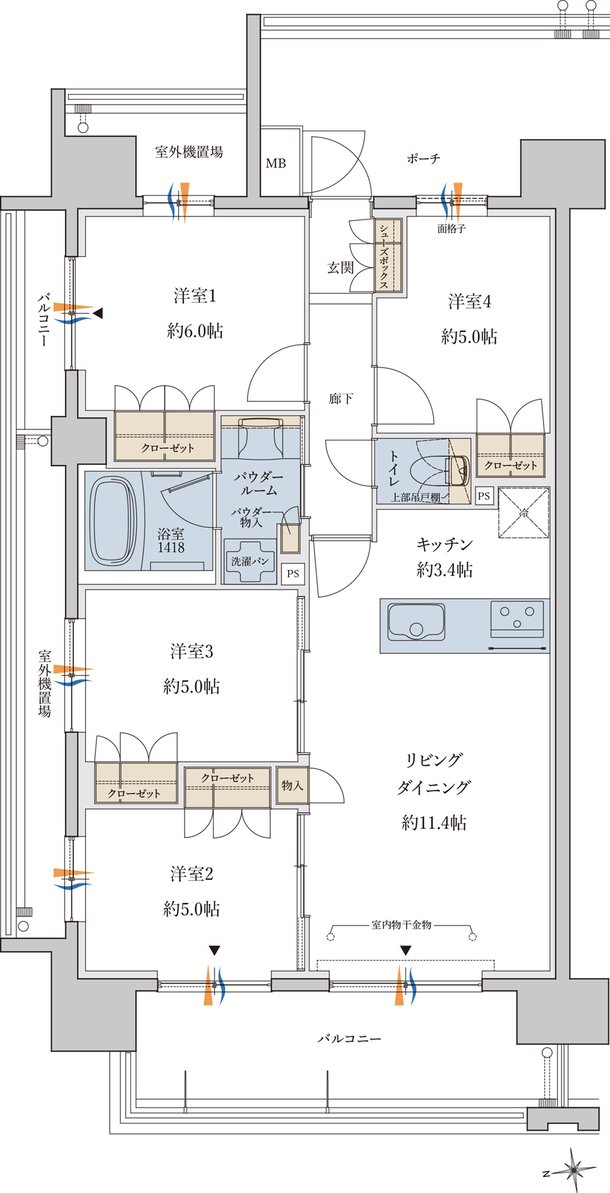 MJR鹿児島中央駅前ザ・レジデンス 間取り A type