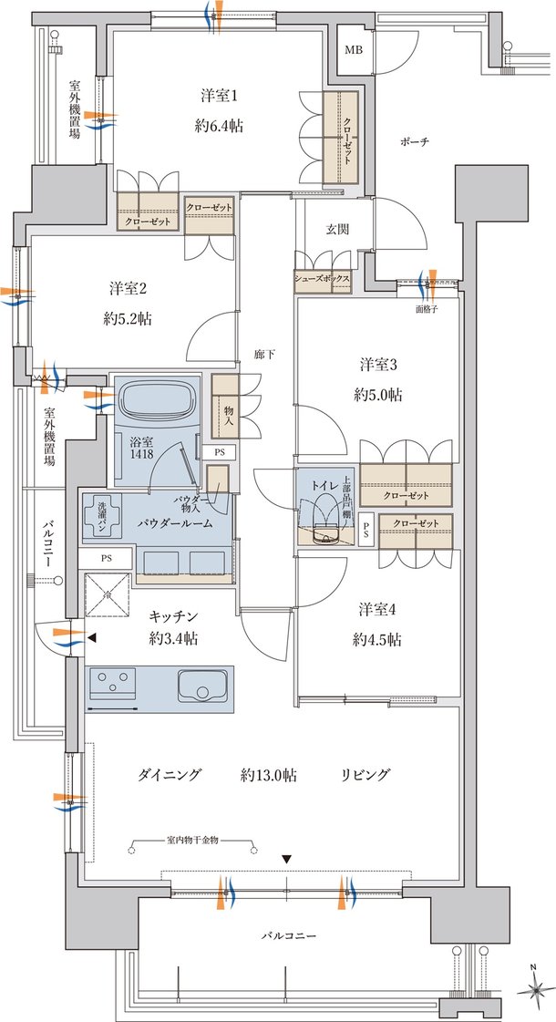 MJR鹿児島中央駅前ザ・レジデンス 間取り K type