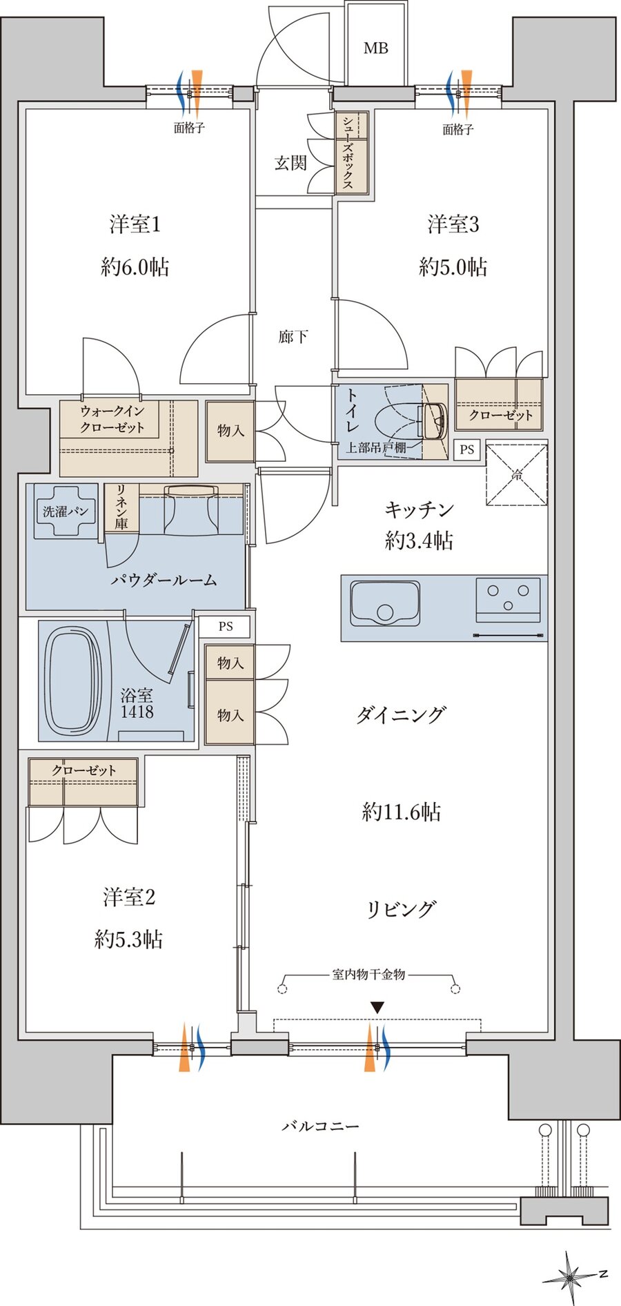 MJR鹿児島中央駅前ザ・レジデンス 間取り Q type