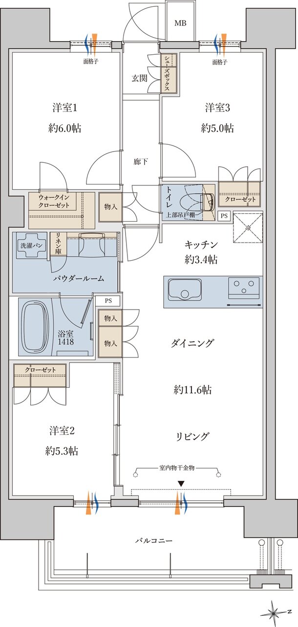 MJR鹿児島中央駅前ザ・レジデンス 間取り Q type