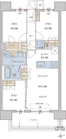 MJR鹿児島中央駅前ザ・レジデンス 間取り Q type