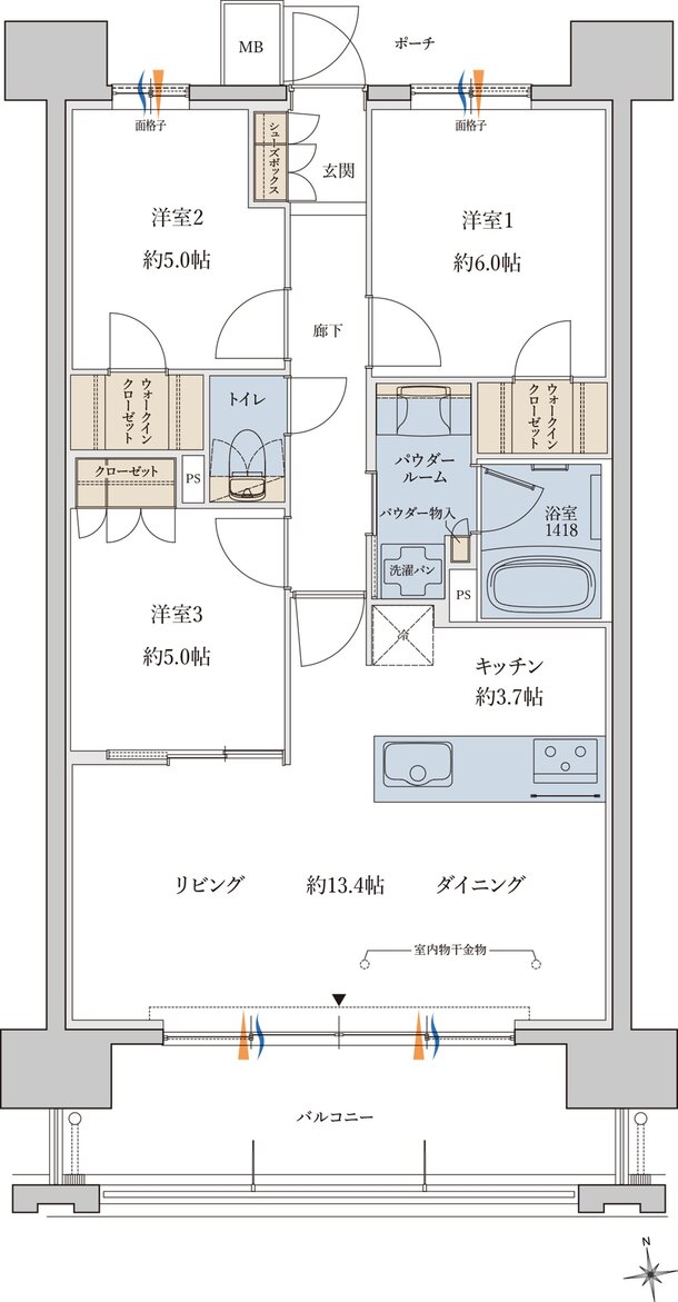 MJR鹿児島中央駅前ザ・レジデンス 間取り M type