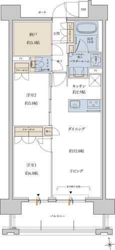 MJR鹿児島中央駅前ザ・レジデンス 間取り N type