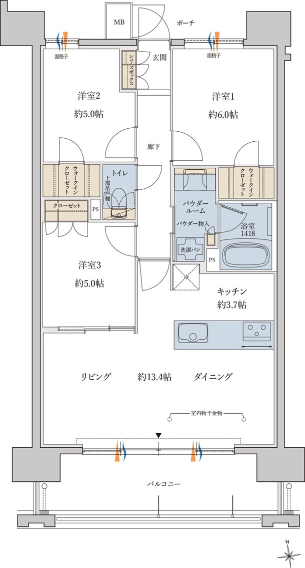 MJR鹿児島中央駅前ザ・レジデンス 間取り O type