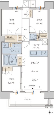 MJR鹿児島中央駅前ザ・レジデンス 間取り Q type