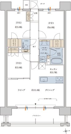 MJR鹿児島中央駅前ザ・レジデンス 間取り R type