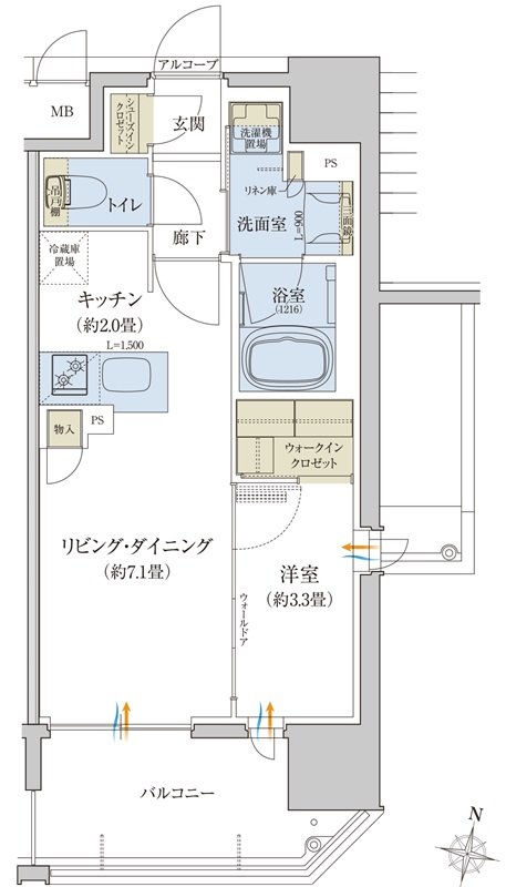 JR大阪1駅新築分譲マンションプロジェクト(リビオレゾン塚本ステーションプレミア) 間取り Dタイプ