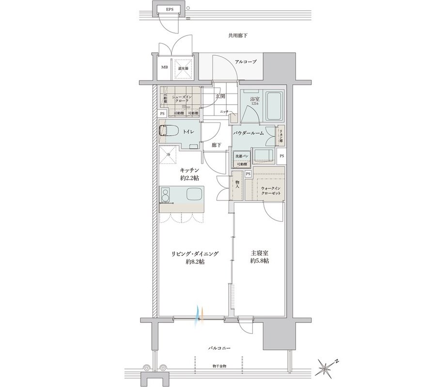 グランドオーク大分駅前リブレ 間取り G type