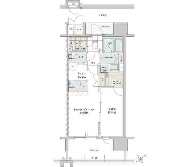 グランドオーク大分駅前リブレ 間取り G type