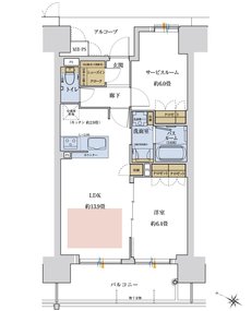 ワコーレ神戸P.I.TOWER RESIDENCE 間取り B type