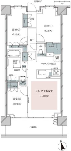 ブランズ津田沼奏の杜二丁目 間取り E TYPE