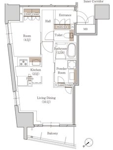 ローレルタワー名古屋千種 間取り A type