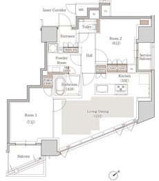 ローレルタワー名古屋千種 間取り N type