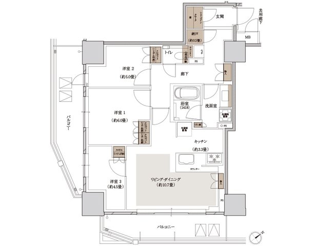 ローレルタワー名古屋千種 間取り L type