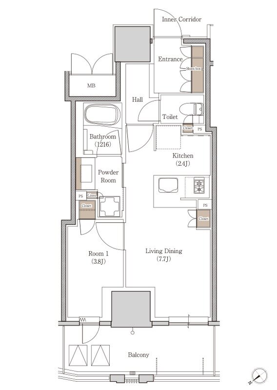 ローレルタワー名古屋千種 間取り B type