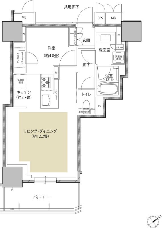 ローレルタワー名古屋千種 間取り M type
