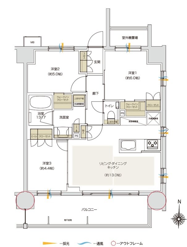プレシス川口並木元町 間取り Cタイプ