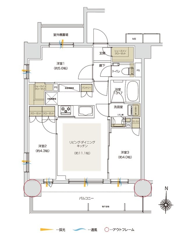 プレシス川口並木元町 間取り Aタイプ