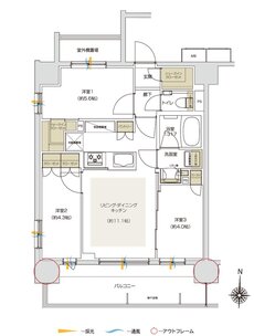 プレシス川口並木元町 間取り Aタイプ