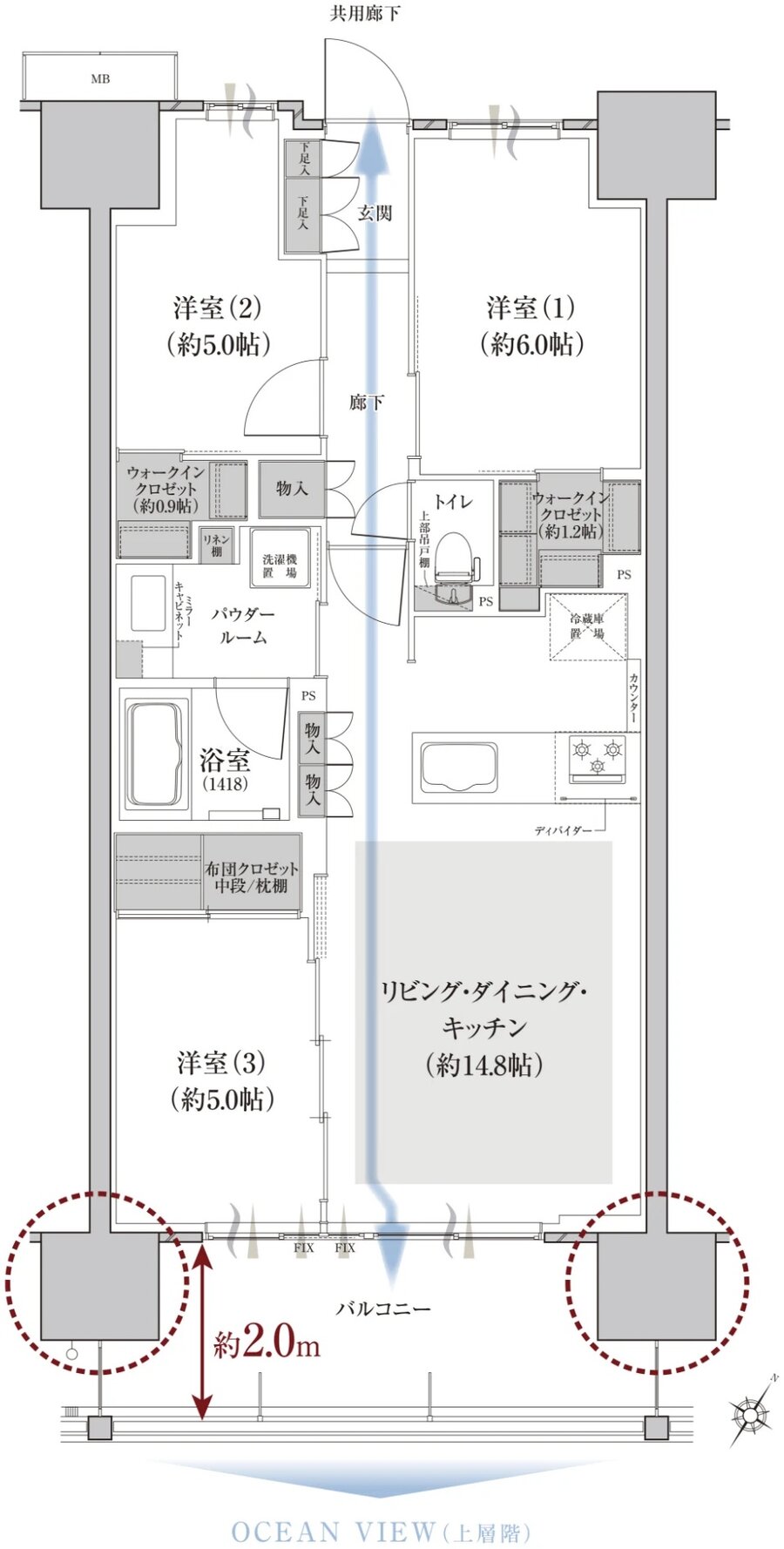 ファインセントラルシティ 間取り C2b type