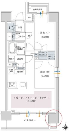 オープンレジデンシア栄 間取り Fタイプ