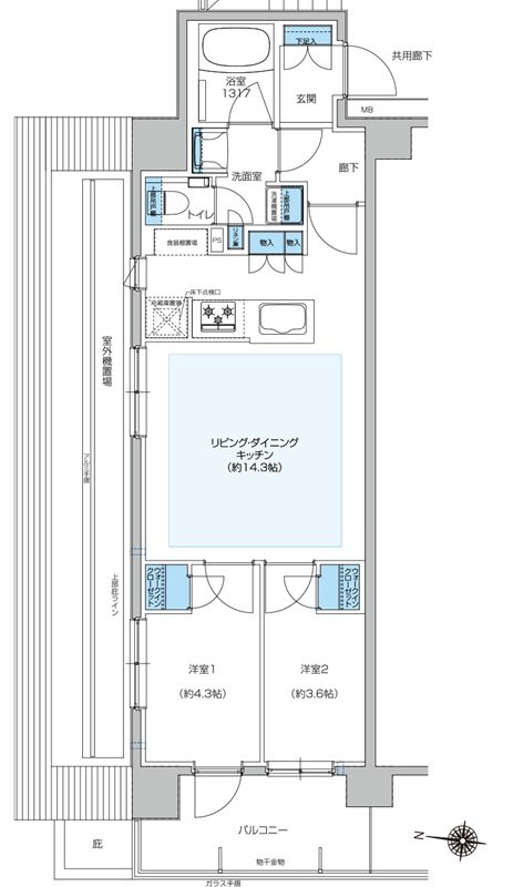 プレシス小岩ヴェルデ 間取り Gタイプ
