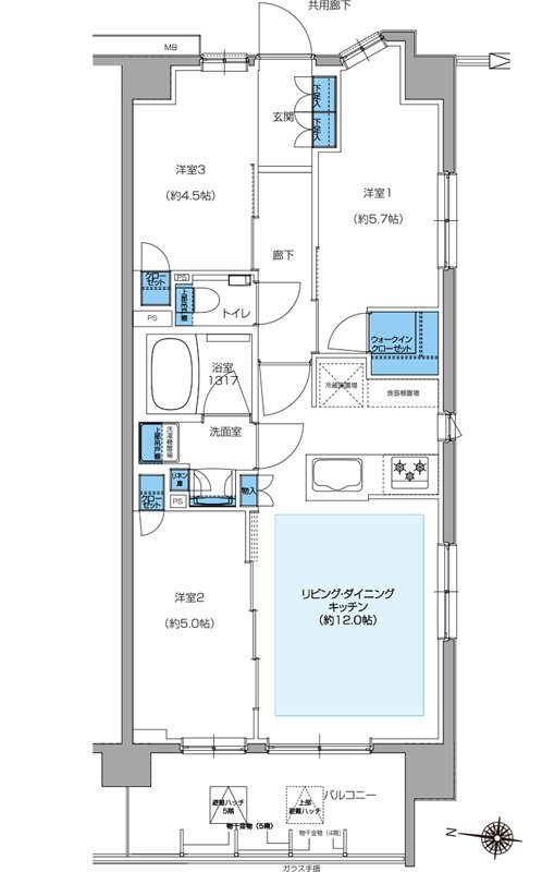 プレシス小岩ヴェルデ 間取り E2タイプ