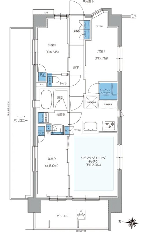 プレシス小岩ヴェルデ 間取り E2rタイプ
